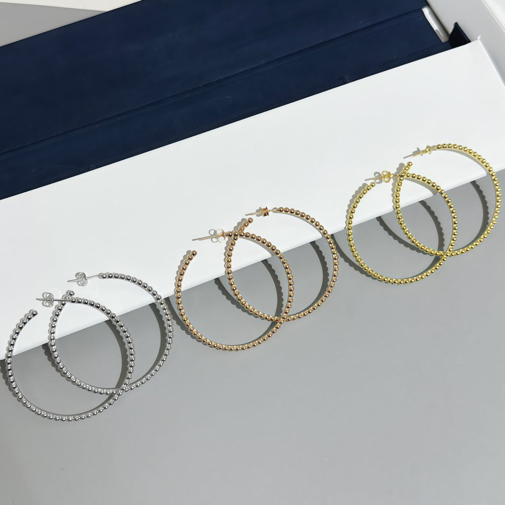 [Timi]  SMOOTH BEAD STUD EARRINGS