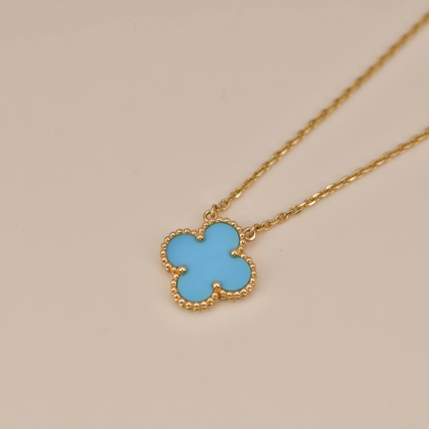 ¡®Timi¡¯CLOVER 15MM VINTAGE TURQUOISE NECKLACE