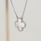 TimiCLOVER  15MM WHITE MOTHER-OF-PEARL SILVER