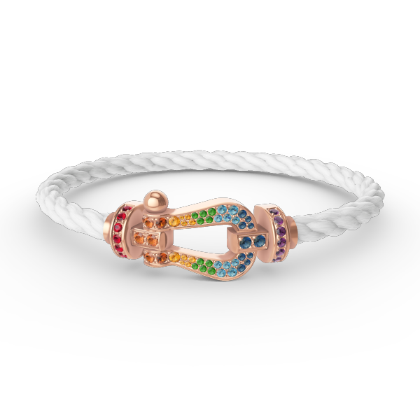 TimiFORCE LARGE HORSESHOE  COLORED DIAMOND BRACELET ROSE GOLD