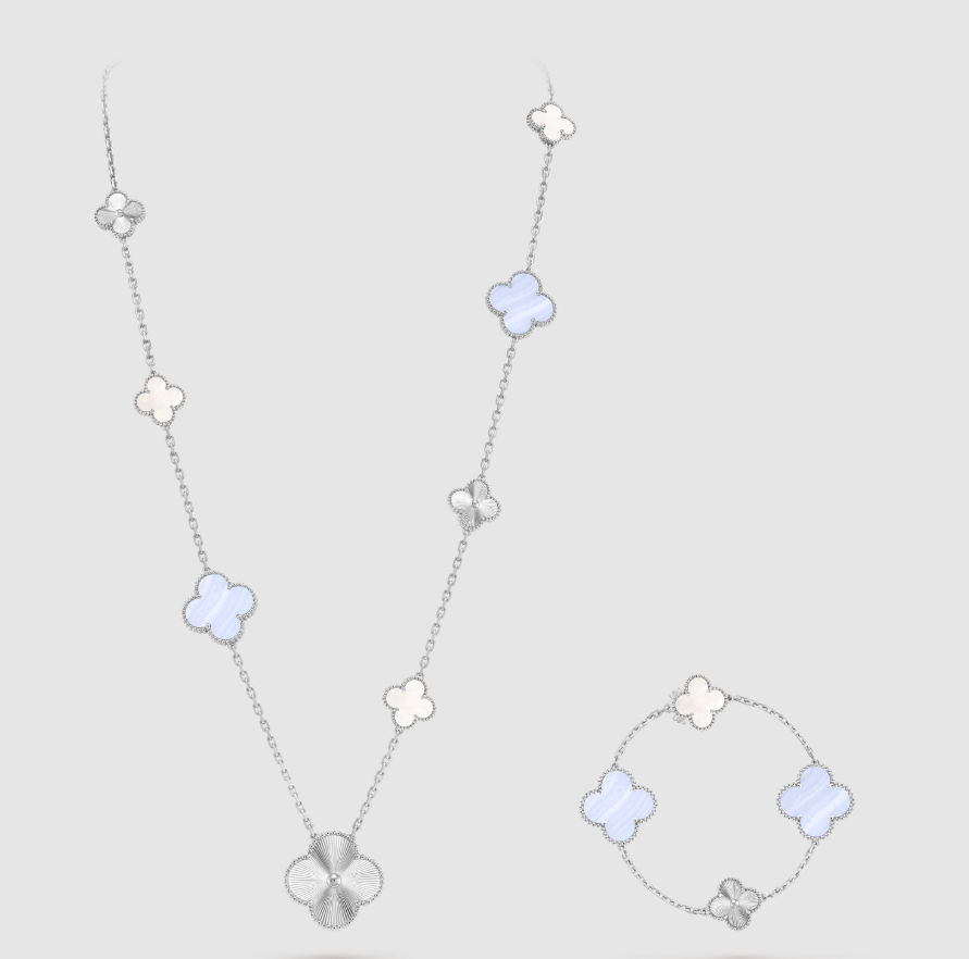 [Timi] 25 NEW CLOVER 15 MOTIFS PURPLE CHALCEDONY