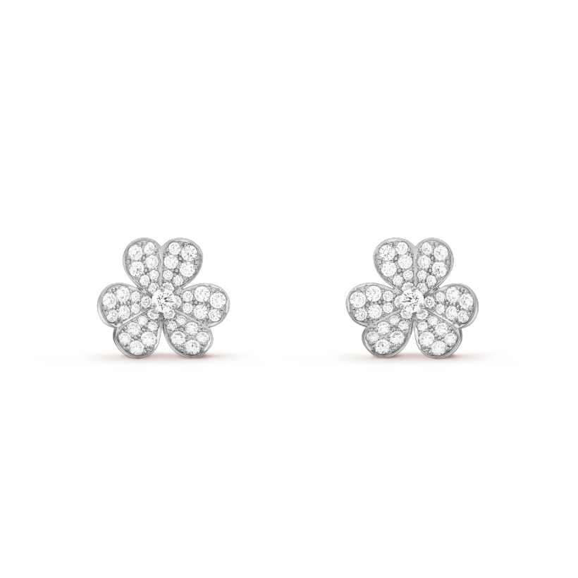 TimiFRIVOLE SILVER FLOWER DIAMOND EARRINGS