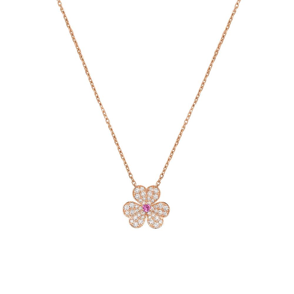 TimiFRIVOLE ROSE GOLD FLOWER DIAMOND NECKLACE
