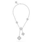 TimiCLOVER 5 MOTIFS SILVER DIAMONDS NECKLACE