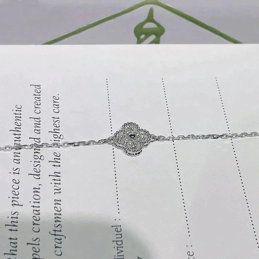 ¡®Timi¡¯CLOVER  SINGLE FLOWER BRACELET SILVER