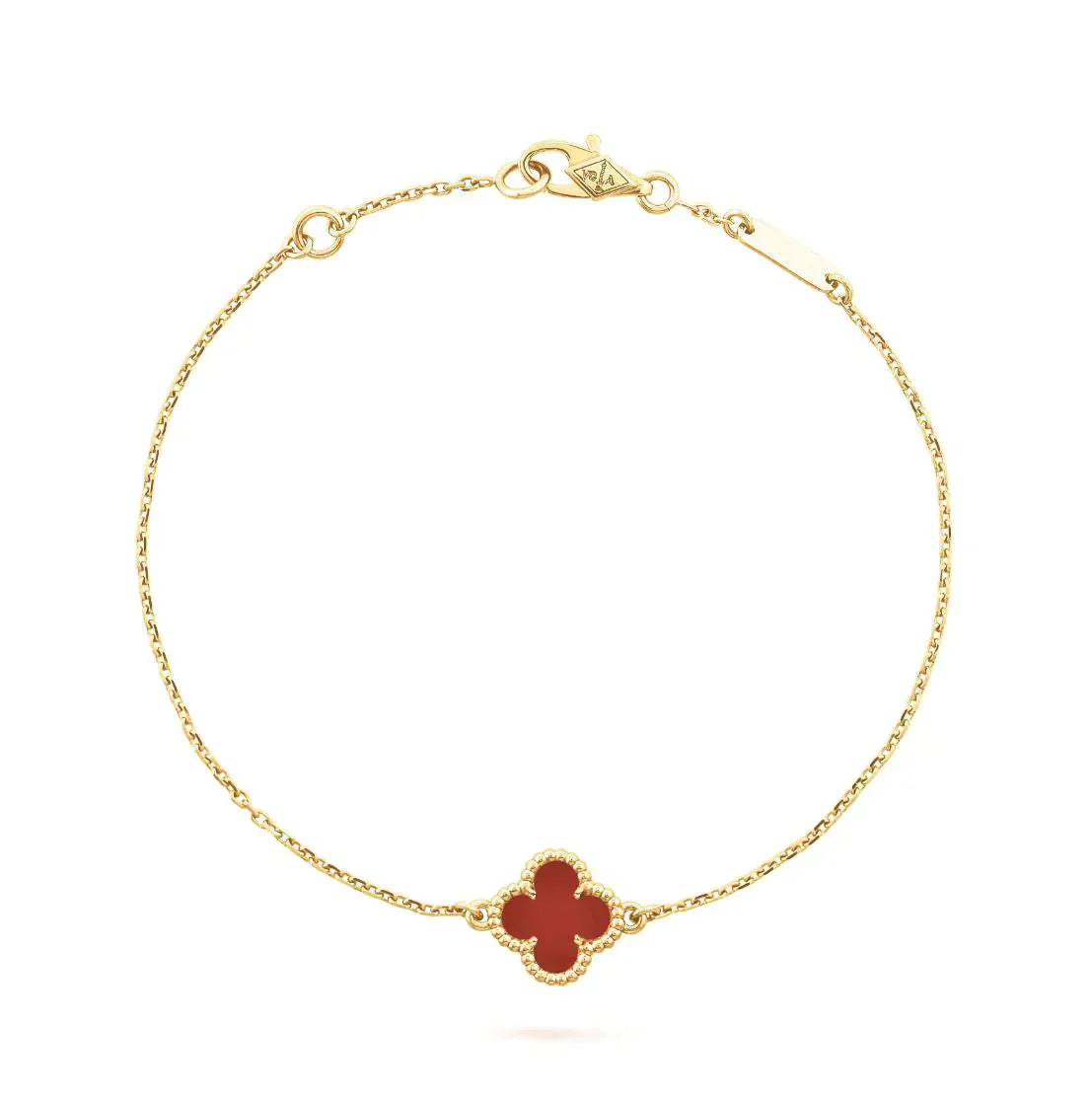 ¡®Timi¡¯CLOVER  CARNELIAN SINGLE FLOWER BRACELET