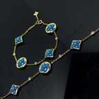 TimiSTAR AND SUN 4 MOTIF BLUE BRACELET